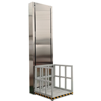 Petit ascenseur vertical domestique, plateforme élévatrice d'accès au plancher résidentiel intérieur avec couvercle de protection en acier inoxydable