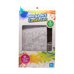 Mega caballete de arte para niños, conjunto de <span class=keywords><strong>dibujo</strong></span> de mesa pequeña, caballete de exhibición <span class=keywords><strong>con</strong></span> <span class=keywords><strong>pintura</strong></span> <span class=keywords><strong>acrílica</strong></span>, pinceles y lienzo - Product Image 1