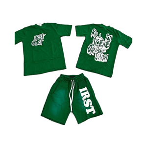 KY Summer Homme Coton Venta caliente Hombres <span class=keywords><strong>Conjuntos</strong></span> <span class=keywords><strong>de</strong></span> <span class=keywords><strong>ropa</strong></span> <span class=keywords><strong>Casual</strong></span> con cuello redondo Camiseta Oversize Hombres y pantalones cortos personalizados Set - Product Image 1