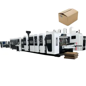 FFG Full automatic 2 color printer slotter rotary die cutter folder gluer strapping machine for carton box making