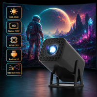 Projecteur 4K Android intelligent WiFi, compatible 1080P natif, vidéo 8K, 300 ANSI, mini projecteur LED pour cinéma maison, jeux et films