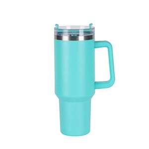<b>40oz</b> Travel H1.0 <b>Handle</b> Car Mug Vacuum Stainless <b>Tumbler</b> Leak-Proof 6-12 Hours Thermal Insulation American Style Lid Straw - Product Image 2