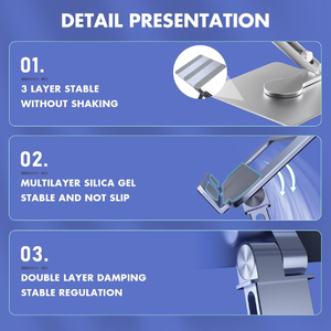 Support réglable en alliage d'aluminium <span class=keywords><strong>pour</strong></span> tablette PC 360 pliable et portable <span class=keywords><strong>MacBook</strong></span> Notebook Bracket Lifting Cooling Holder - Product Image 4