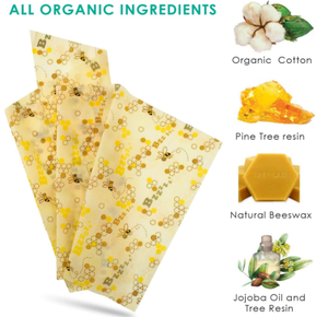 ผ้าฝ้ายขี้ผึ้งผึ้งใช้ซ้ำได้100ซม. ม้วนเก็บขนมปังขายส่งห่อรักษาเป็นมิตรต่อสิ่งแวดล้อมสำหรับขนมขบเคี้ยว - Product Image 5