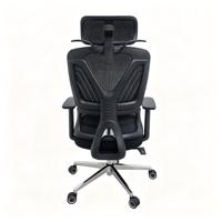 Chaise de bureau ergonomique en maille, vente en gros d'usine, avec appui-tête réglable, support lombaire, base chromée, pivotante, pour ordinateur