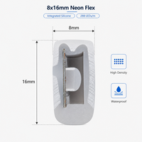 Ruban LED néon flexible RGBIC haute densité 288 LED/m DC24V 8*16mm, étanche en silicone, avec effet de poursuite