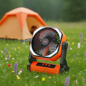 Ventilateur de camping portable Vevor 8 pouces, rechargeable, fonctionne sur batterie, 4 vitesses, moteur DC, utilisation en extérieur - Product Image 2