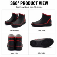 Bottes de pluie en caoutchouc à enfiler, semelle plateforme épaisse antidérapante, légères, imperméables, décontractées, courtes, personnalisées, en néoprène, type deck boots