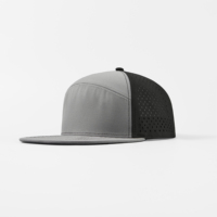 Casquette de baseball personnalisée vintage formelle en popeline perforée au laser, à visière plate, à fermeture snapback, séchage rapide, imperméable, 7 panneaux, haute performance