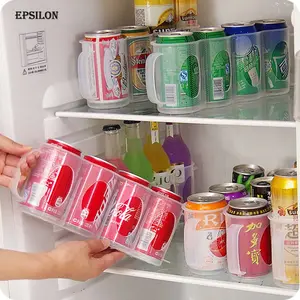 Epsilon容器高品质4孔塑料罐厨房储物盒热透明饮料瓶冰箱收纳盒透明