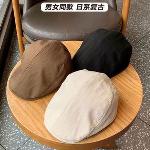Casquette Newsboy Vintage Style Britannique Réglable pour Homme, Casquette Unie Simple Style Japonais pour Femme - Product Image 2