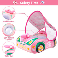 Swimbobo enfants natation rose fille enfants siège gonflable bateau flottant pistolet à eau jouet à eau bébé anneau piscine flotteur avec auvent