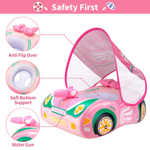 Swimbobo trẻ em bơi màu hồng cô gái trẻ em <span class=keywords><strong>Inflatable</strong></span> ghế thuyền nổi Súng nước đồ chơi bé Vòng hồ bơi <span class=keywords><strong>Float</strong></span> với tán - Product Image 6