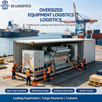Service d'expédition de conteneurs OOG (Open-Top) et Flat Rack pour machines lourdes, fret en vrac (LCL) et transport routier, Chine-USA