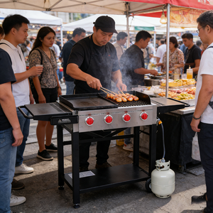 شوايات غاز خارجية للطهي، شواية غاز البروبان، شواية بمستويات المطاعم مع صندوق زيت مزدوج، شوايات غاز خارجية - Product Image 5