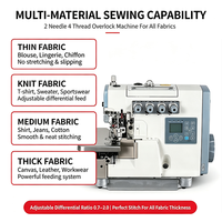 Machine à surjeter industrielle, surjeteuse informatisée avec fonctions automatiques pour la production en usine de vêtements et de tricots commerciaux