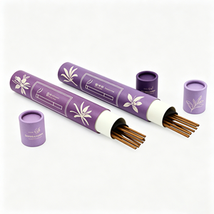 Vente en gros de tubes en papier pour bâtonnets d'encens biodégradables, papier kraft rond cylindrique, emballage cadeau recyclable, impression quadricolore - Product Image 2