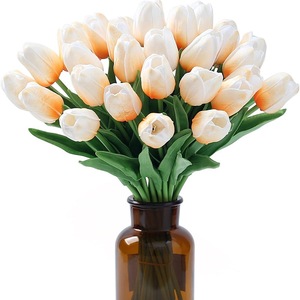 Flor de tulipán artificial de tacto real y duradero con tallos para decoración de centros de mesa en el hogar, jardín, fiestas y bodas. - Product Image 6