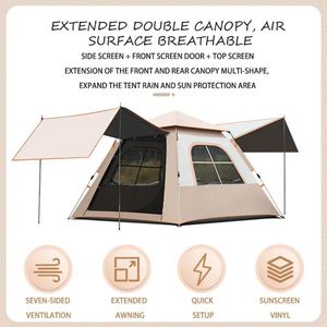 <b>Canopy</b> Two-In-One Outdoor Portable Folding Equipment Full Set Thickened Silver Coated Sunscreen <b>Camping</b> Tent - Product Image 4