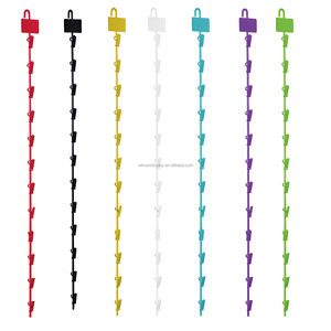 Factory Wholesale Price 12 Station Hanging Merchandise Strips With <b>Hooks</b> 31 Inch Metal <b>Display</b> Clip Strips - Product Image 1