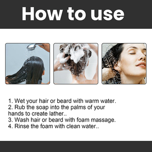 Commercio all'ingrosso barra di pulizia di controllo olio <span class=keywords><strong>barba</strong></span> crescita capelli neri Shampoo <span class=keywords><strong>sapone</strong></span> per la crescita dei capelli per gli uomini - Product Image 4