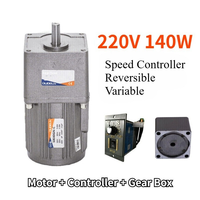Controlador de Velocidad Variable para Motor PLC 5-470 RPM 140W 220V Reversible AC con Engranajes, Venta al por Mayor