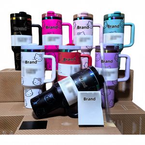 Nueva Taza con Estampado de Gato KT de Alta Calidad de Fábrica 2025, Linda Botella Térmica de Acero Inoxidable con Diseño de Dibujos Animados, Taza de Café para Regalos - Product Image 1