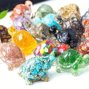 Colorful <b>Crystal</b> Resin Turtle Figurine - Decorative Ornament for Home & Office - Product Image 2