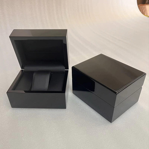 Rectangle Plastic <b>Watch</b> Box With Snap Closure Black Dustproof Inner <b>Case</b> For Timepieces - Product Image 3