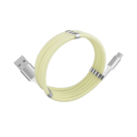 Câble de données micro USB à enroulement automatique avec anneau magnétique en silicone et caoutchouc, câble de charge magnétique USB vers Type C pour téléphone