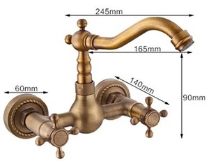 Cổ lưu vực vòi nước Châu Âu bồn tắm nước nóng và lạnh xoay phòng tắm tường Mixer vòi - Product Image 3