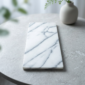 Polished <b>marble</b> slab minimalist design white with gray veining - Product Image 4