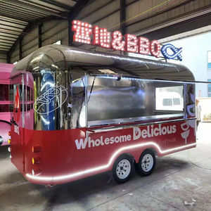 Remolque de Barbacoa Móvil con Cocina Remolcable, Carrito de Desayuno para Comida Rápida y Helados, Construcción de Acero Inoxidable Resistente a la Oxidación - Product Image 1