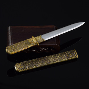 Modello di Arma Antica in Stile Cinese, Coltello Peonia 16cm, Coltello per Aprire Lettere, Spada Giocattolo Non Aperta, Regalo Decorativo per Collezione Casa - Product Image 2