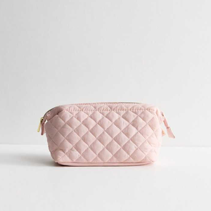 Bolsa de Maquillaje Ligera y Acolchada de Diseño Personalizado OEM, Bolsa de Cosméticos de Color Rosa Pastel para Mujer - Product Image 1