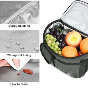 Insulated Water-Resistant Lunch <b>Tote</b> with 4 Pockets Double Side <b>Zips</b> and Sturdy Stitching Water-resistant Cooler Bags - Product Image 6