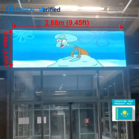 Écran LED d'affichage numérique pour installation fixe en intérieur, 3,2 * 1,76 m, 2,88 * 0,96 m, pour les lieux commerciaux au Kazakhstan