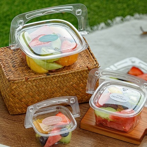 Boîte Cadeau en Plastique Transparent Jetable en Gros, Panier à Fleurs Portable, Boîte d'Emballage pour Gâteau Mousse, Pique-nique, Bonbons à Emporter avec Poignée - Product Image 1