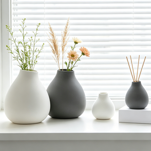 Vasi in Ceramica Semplici Personalizzati YBH, Decorazioni Ecologiche <span class=keywords><strong>per</strong></span> Matrimoni, Vasi da Tavolo Moderni in Porcellana con Smalto Opaco - Product Image 2
