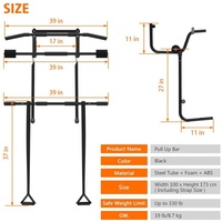 Wellshow Sport Barre de porte à tirer vers le haut Entraînement de force de porte avec barre d'immersion Multi Gym Pro Entraîneur d'équipement d'entraînement suspendu