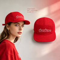 Casquette de sport unisexe tendance à 5 panneaux, style décontracté, broderie de logo personnalisée, ajustable, pour usage quotidien, vente en gros
