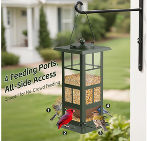 Mangeoires à oiseaux anti-écureuils personnalisables avec votre propre marque, capacité de 3 lb, grille à réglage flexible anti-épingleau, à suspendre à l'extérieur - Product Image 5