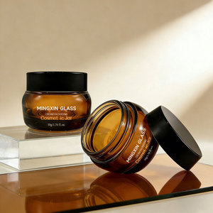 50g Produsen Grosir Kemasan Stoples Kosmetik Kustom Mewah Stoples Kaca Kosmetik Mulut Lebar Kosong dengan Tutup - Product Image 1