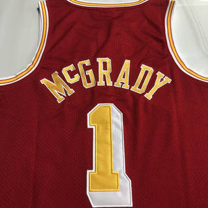 Houston Tracy mcgrady'ye gemi hazır kırmızı en kaliteli nakış basketbol forması - Product Image 2