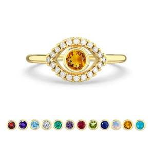 แหวนเงินแท้ 925 ประดับพลอยซิทริน แหวนวงเรียบหรูทรงเรขาคณิตสำหรับผู้หญิง เหมาะสำหรับเป็นของขวัญวันเกิด งานแต่งงาน หรืองานเลี้ยง - Product Image 6