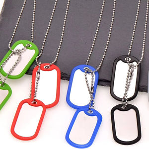 Venta al por mayor <span class=keywords><strong>de</strong></span> aleación <span class=keywords><strong>de</strong></span> aluminio Metal Etiqueta <span class=keywords><strong>de</strong></span> perro <span class=keywords><strong>de</strong></span> moda Hip Hop etiqueta collar Cool hombres mujeres esmalte Logo letra plata Etiqueta <span class=keywords><strong>de</strong></span> perro collar - Product Image 3