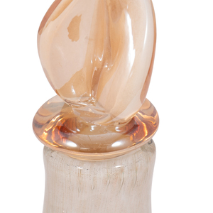 Teardrop Glass <b>Vase</b> With Leaf Topper Sculptural Decor For Home Bedroom Office Table - Product Image 6