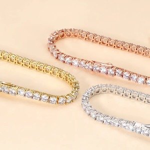 5MM 4MM 3MM <b>Sterling</b> <b>925</b> <b>Silver</b> Children's Iced Zircon Jewelry 14K 18K White Gold Plated Tennis <b>Bracelet</b> - Product Image 5