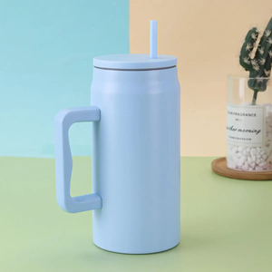 50oz <b>Large</b> Capacity 304 Stainless Steel Vacuum Insulated Tumbler with Handle Straw Lid Custom Travel <b>Mug</b> for Car - Product Image 3