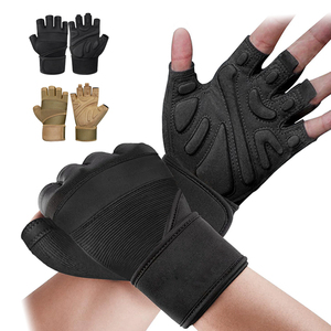 Protège-mains personnalisés en polyester pour la musculation, la remise en forme et l'exercice, antidérapants, rembourrés, demi-doigts, ajustables - Product Image 1